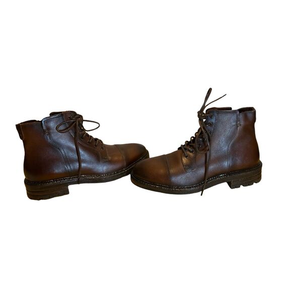 Dark Brown Leather Lace up Boot - Picture 2 of 7
